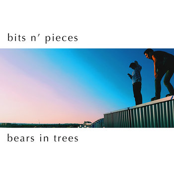 the album cover of "bits n pieces". it shows tba. when you hover the image, it has a greyscale filter and the album title is visible on it. clicking on this image will take you to a page with more info!