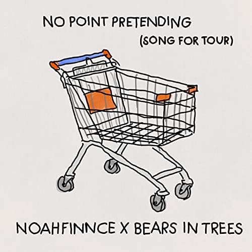 the album cover of "no point pretending". it shows tba. when you hover the image, it has a greyscale filter and the album title is visible on it. clicking on this image will take you to a page with more info!