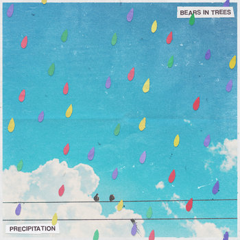 the album cover of "precipitation". it shows tba. when you hover the image, it has a greyscale filter and the album title is visible on it. clicking on this image will take you to a page with more info!