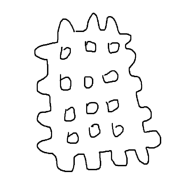 A digital line-drawing of a waffle. Hovering over this image with your mouse causes it to rotate tot the left slightly and makes the text 'nl/fr/en' appear, which means I speak dutch, french and english.