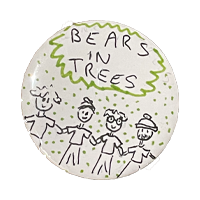 A doodle of the four members of Bears in Trees in a row. Above them you can read the band name.